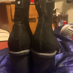 Dr. Scholl's Shoes Womens Ride Away Faux Leather Stacked Ankle Boots